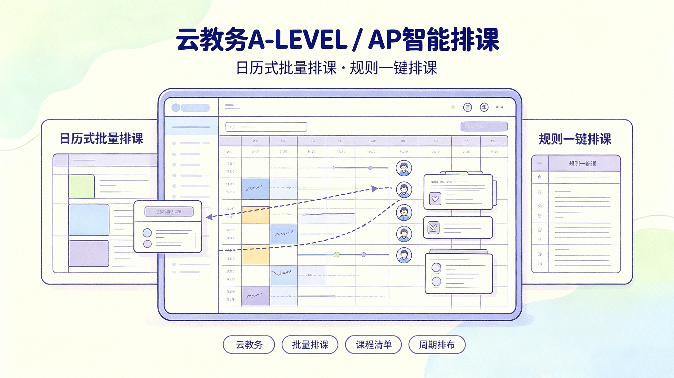 A-LEVEL和AP如何一键智能排课，支持日历式批量排课，规则一键排课