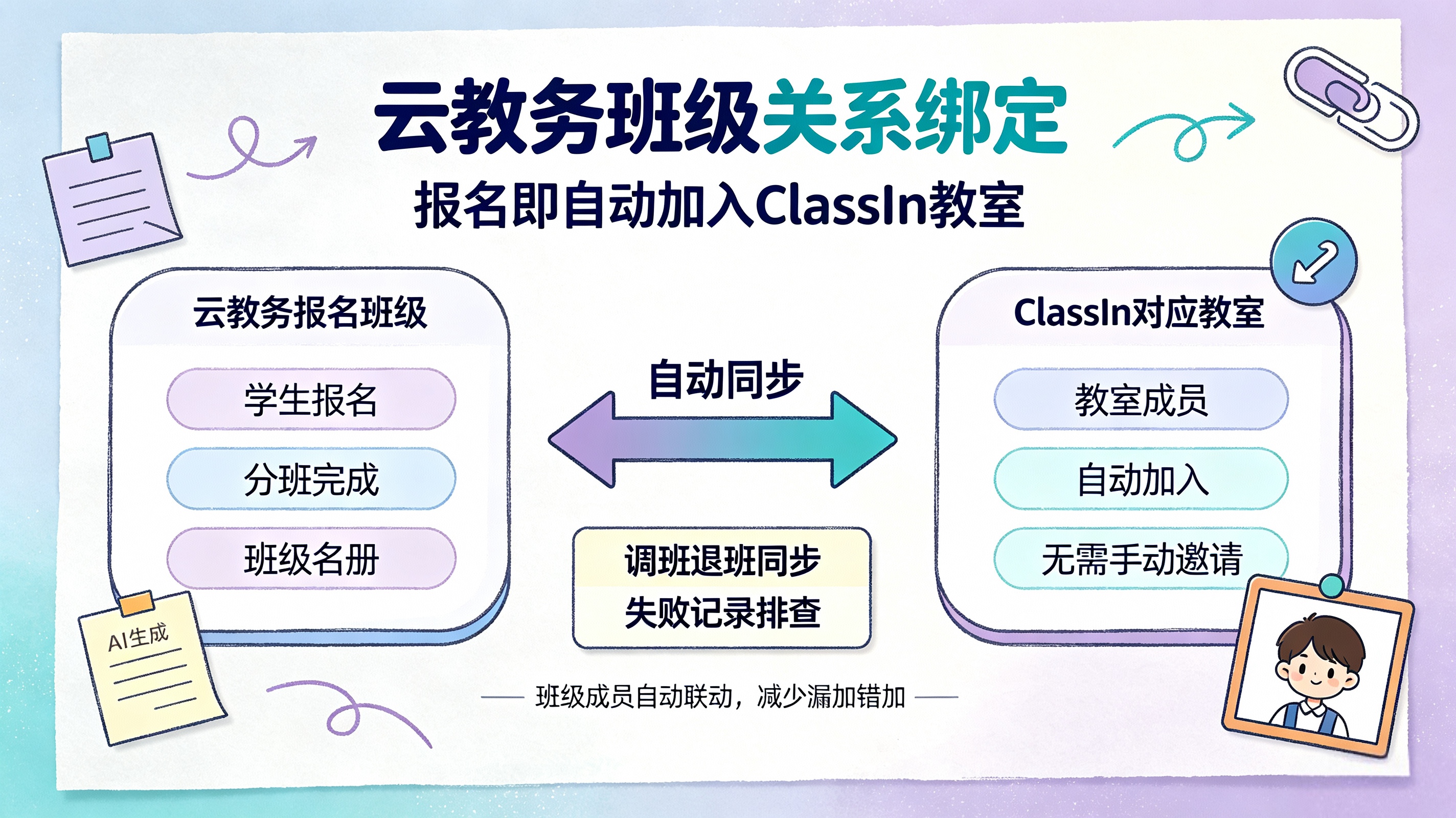 云教务如何设计学员与班级关系绑定，报名自动加入ClassIn腾讯会议